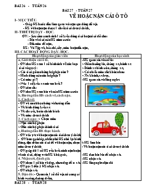 Giáo án Mĩ thuật Lớp 1 - Tuần 26